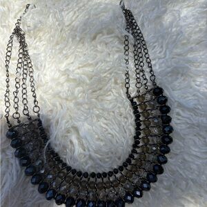 Black blue and brown beaded Layered chocker